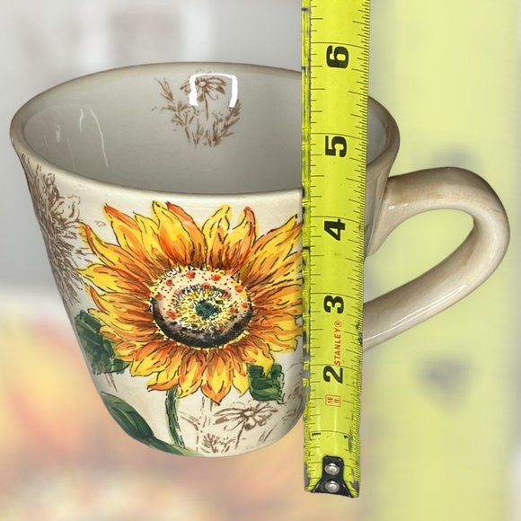Sunflower Hand Painted Mug Cup Large Coffee Tea Soup Luster Colors Pre-Owned VF+ - Picture 8 of 10